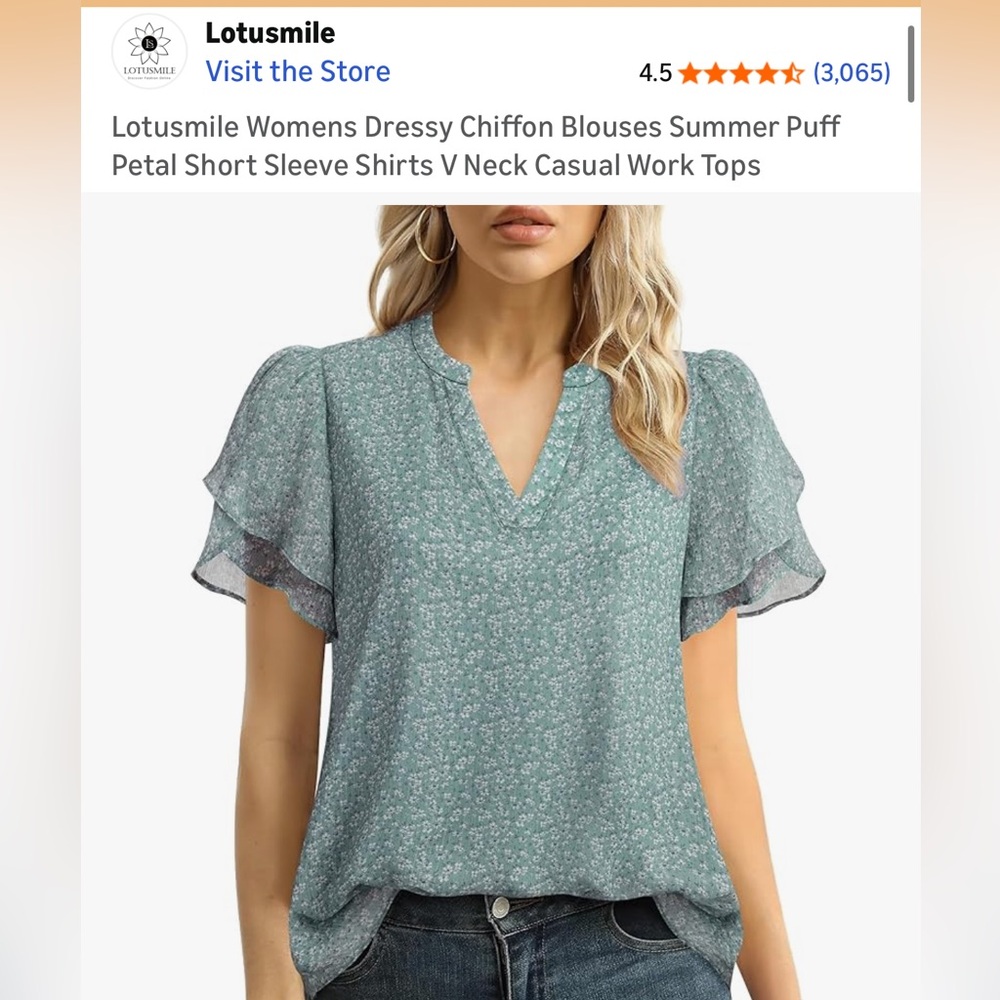 Floral Chiffon Blouse - Blue
